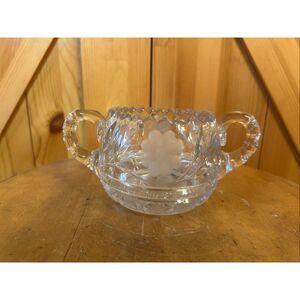 American Brilliant Period ABP Cut Crystal Flower Scalloped Sugar Bowl (5352)